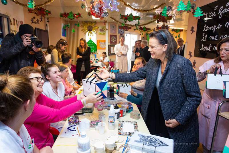 Princess Stephanie gives out Gifts at CHPG and Rainier III Centre