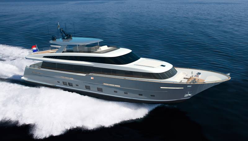 Construction of 32-metre superyacht by Van Der Valk for repeat client