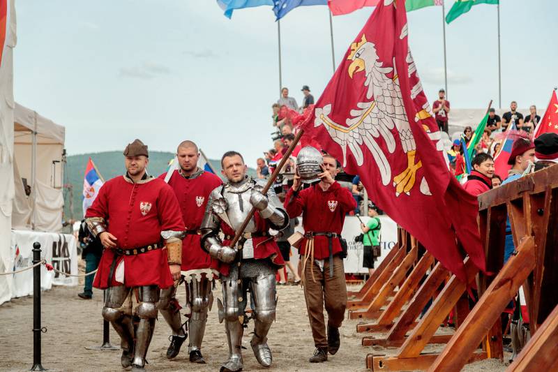 Celebratory Medieval style parade at the Buhurt League Tournaments.