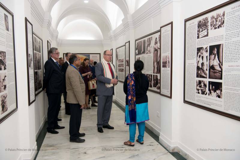Prince Albert pays tribute to Gandhi and Meets India’s President