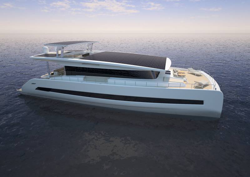 4 Silent 80 solar-engine catamarans under construction