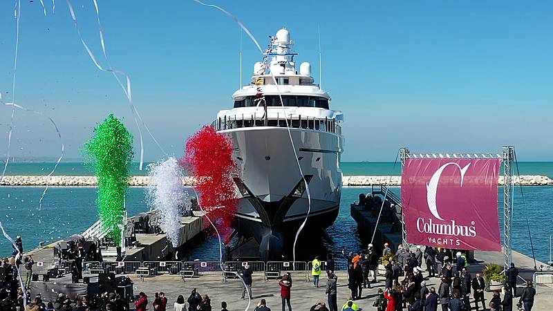 80m superyacht Dragon Columbus Yachts launches its flagship