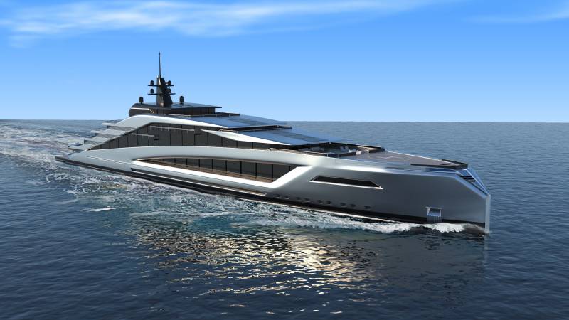 135m gigayacht concept California by Kurt Strand