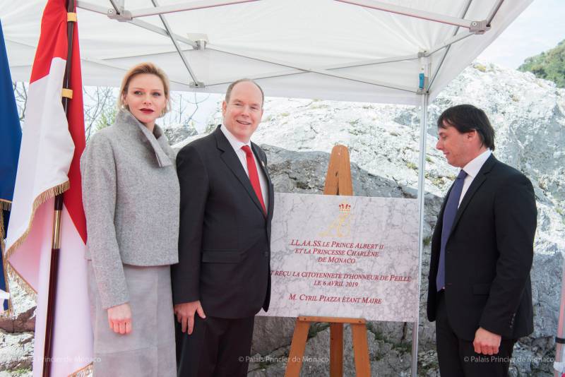 Prince Albert and Princess Charlene Honoured in Peille