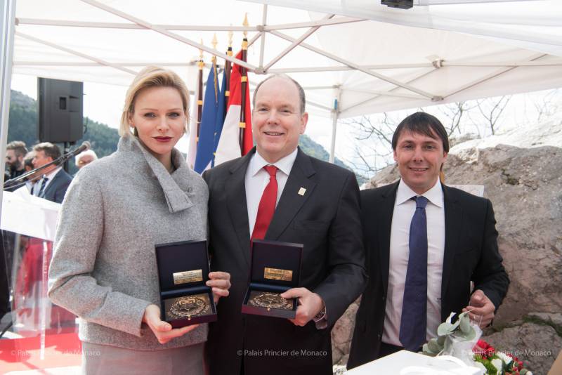 Prince Albert and Princess Charlene Honoured in Peille