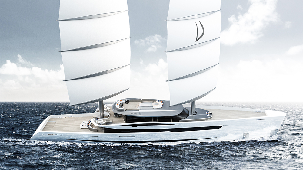 Maltese Falcon heritage- 80m futuristic sailing yacht project Vela