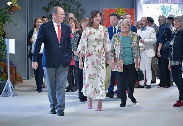 Princess Caroline and Prince Albert at the Bouquet Competition