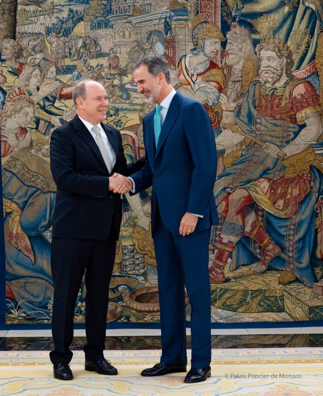 Audience between Prince Albert II and King Felipe VI at the Palace of Zarzuela