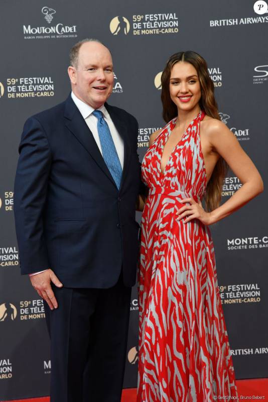 Jessica Alba and Prince Albert attend 59th Monte-Carlo Television Festival