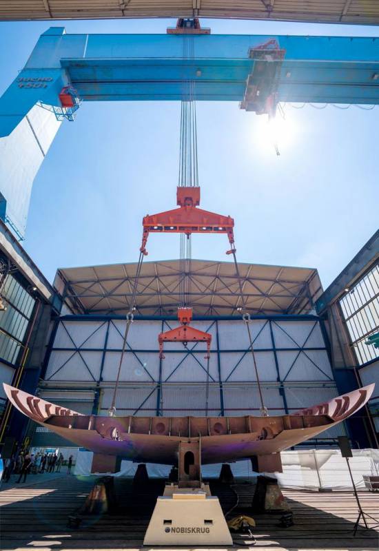 Nobiskrug lays keel on 62m Project 794 by Espen Oeino