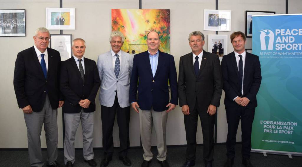 H.S.H. the Prince Albert II visits the Monaco-based organization Peace and Sport