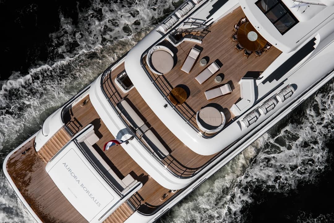 67m Amels Aurora Borealis on sea trials