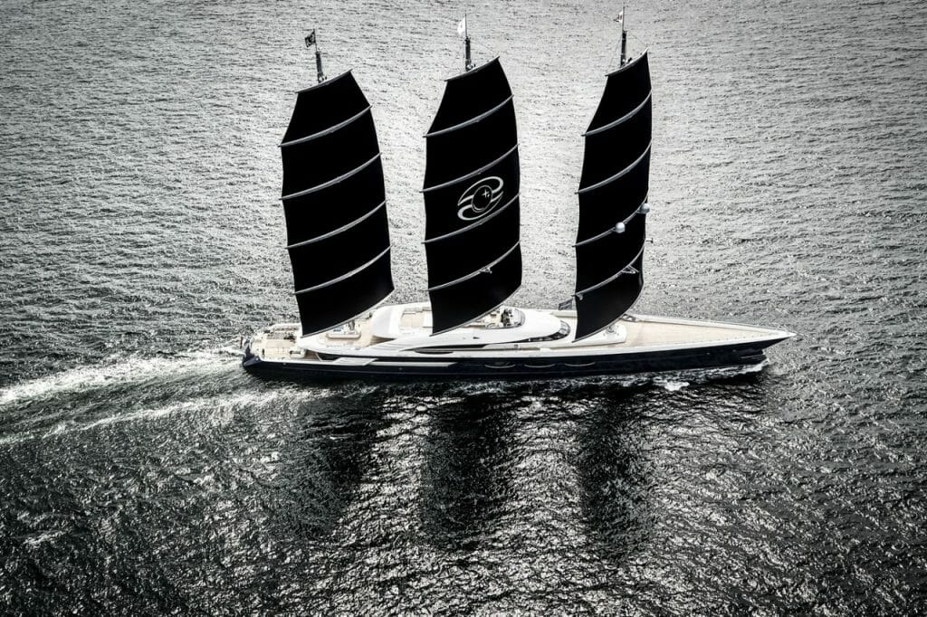 Legendary sailing superyacht Black Pearl docked in Saint-Petersburg