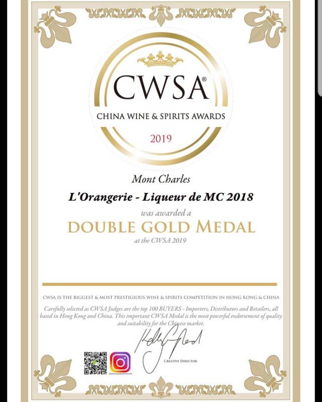 Monaco’s l’Orangerie Liqueur wins Award in China