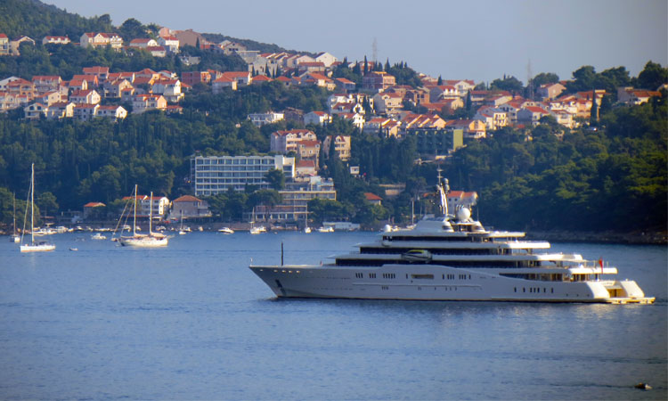 The world’s third largest 163m superyacht Eclipse anchored in Cavtat