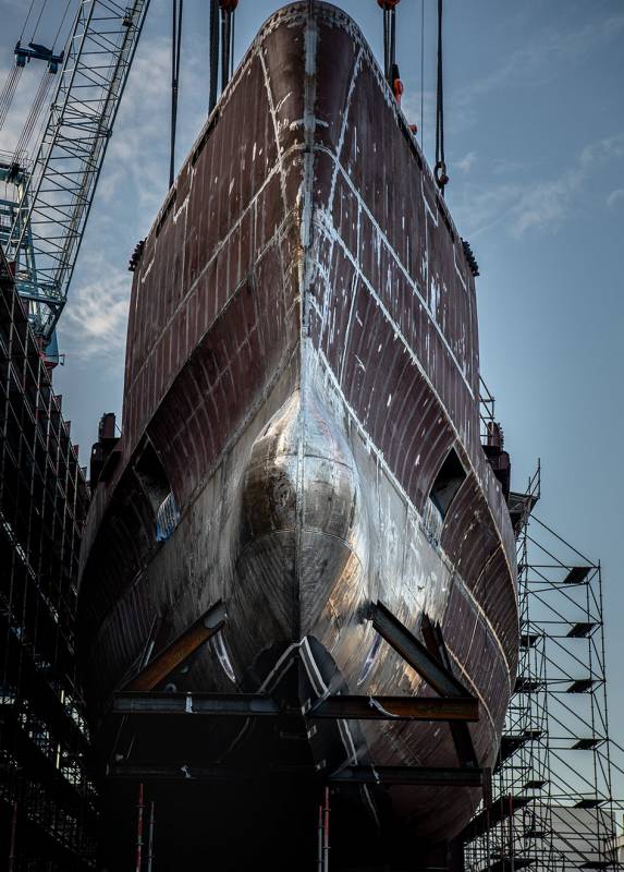 77m superyacht Project Black Shark takes shape at Nobiskrug