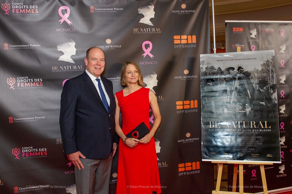 Prince Albert meets Jodie Foster for Pink Ribbon