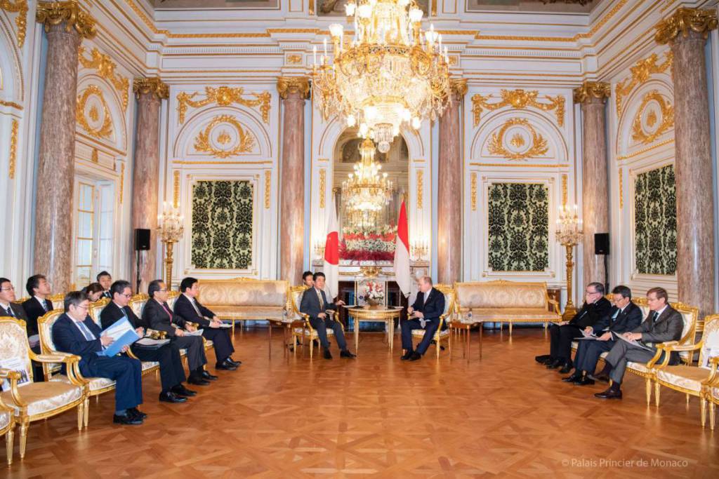 Prince Albert meets Prime Minister Shinzo Abe in Tokyo