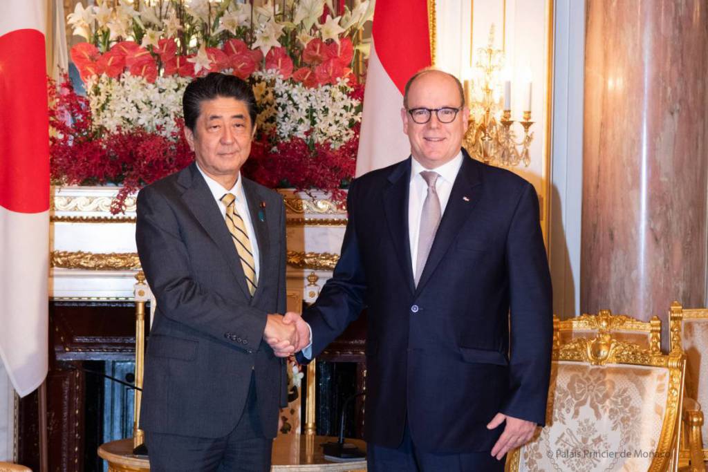 Prince Albert meets Prime Minister Shinzo Abe in Tokyo