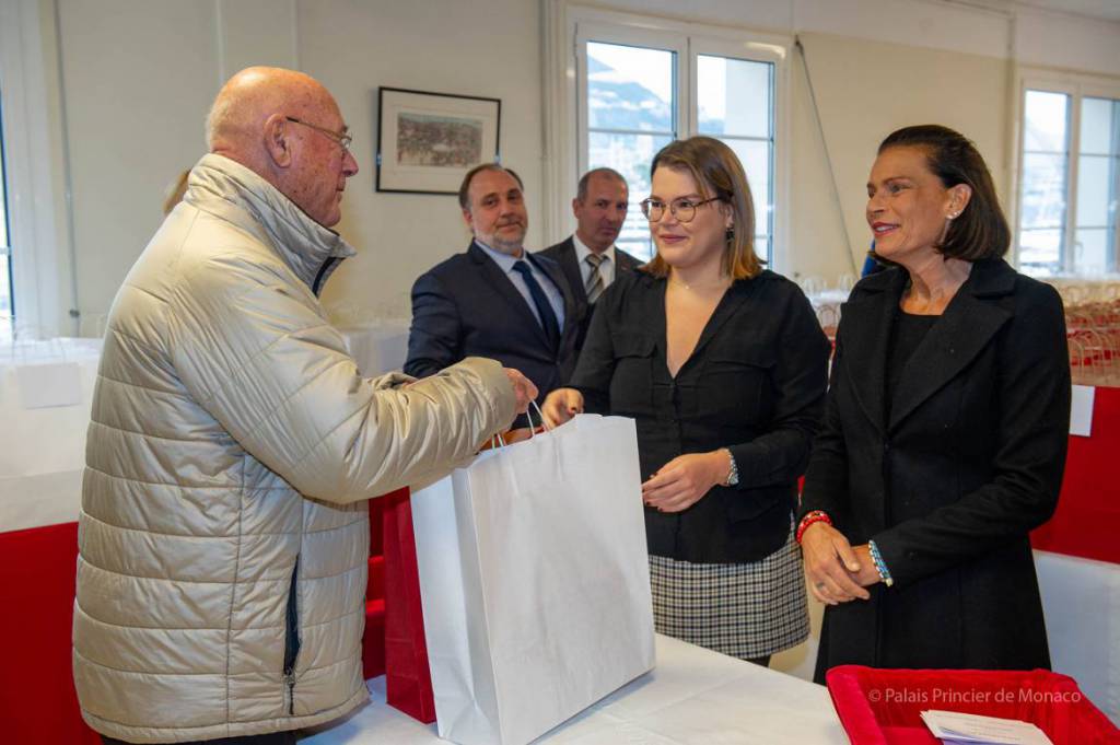Princess Stephanie and Camille Gottlieb give out gifts at Rainier III Home
