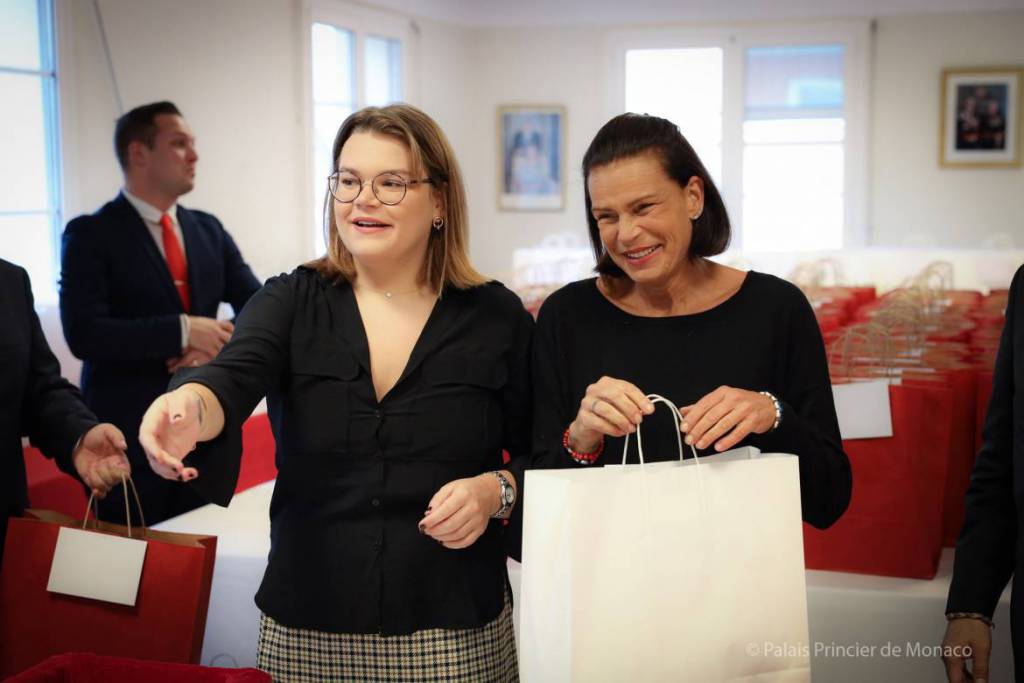 Princess Stephanie and Camille Gottlieb give out gifts at Rainier III Home