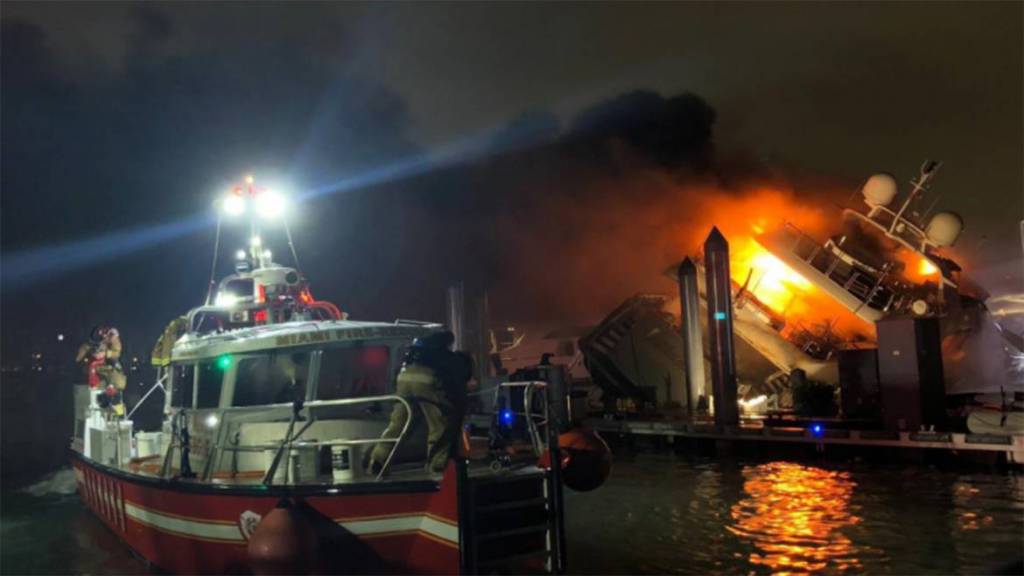 Marc Anthony’s 37m superyacht Andiamo catches fire and capsizes in Miami
