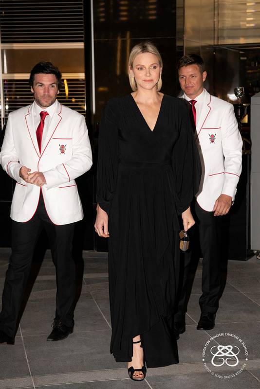 Princess Charlene congratulates Impi Rugby Team in Dubai