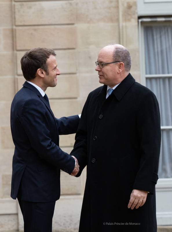 Prince Albert visits President Emmanuel Macron
