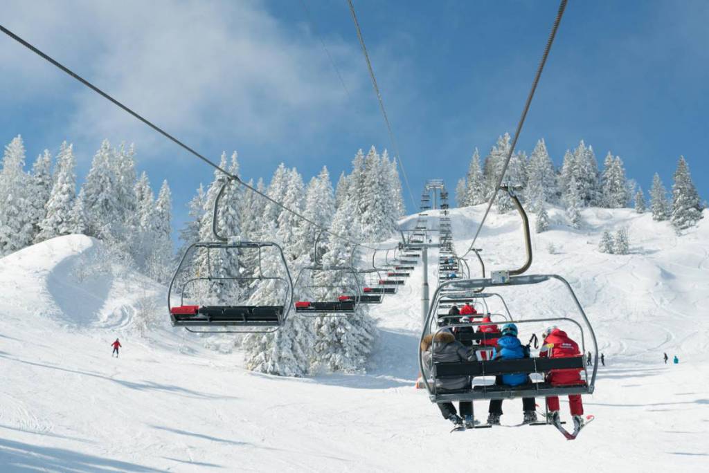 Ski lights of the Alpine star, Megève