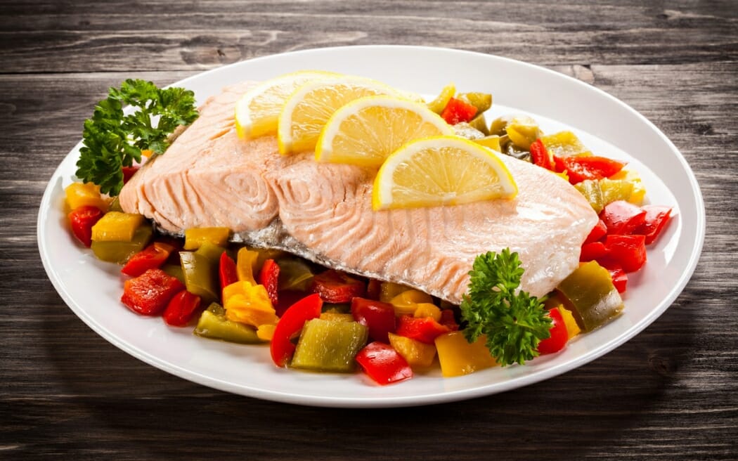 salmon and veggies