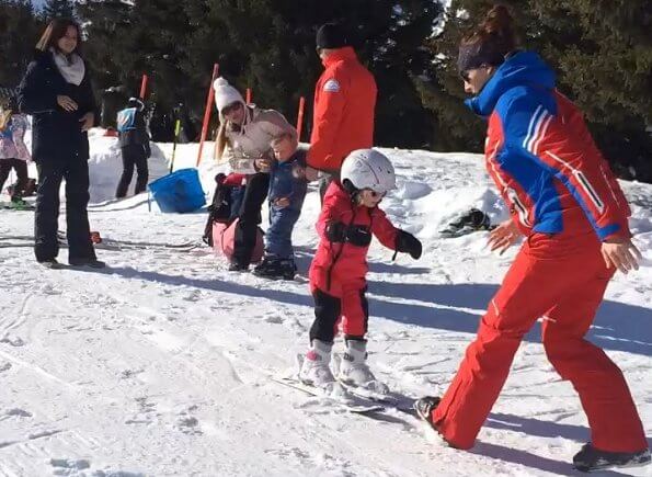 Princess Gabriella's first time skiing