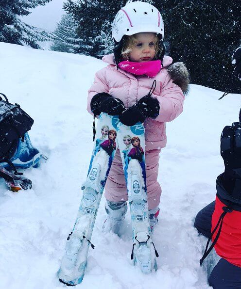 Princess Gabriella's first time skiing