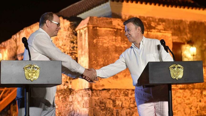 Prince Albert President Juan Manuel Santos