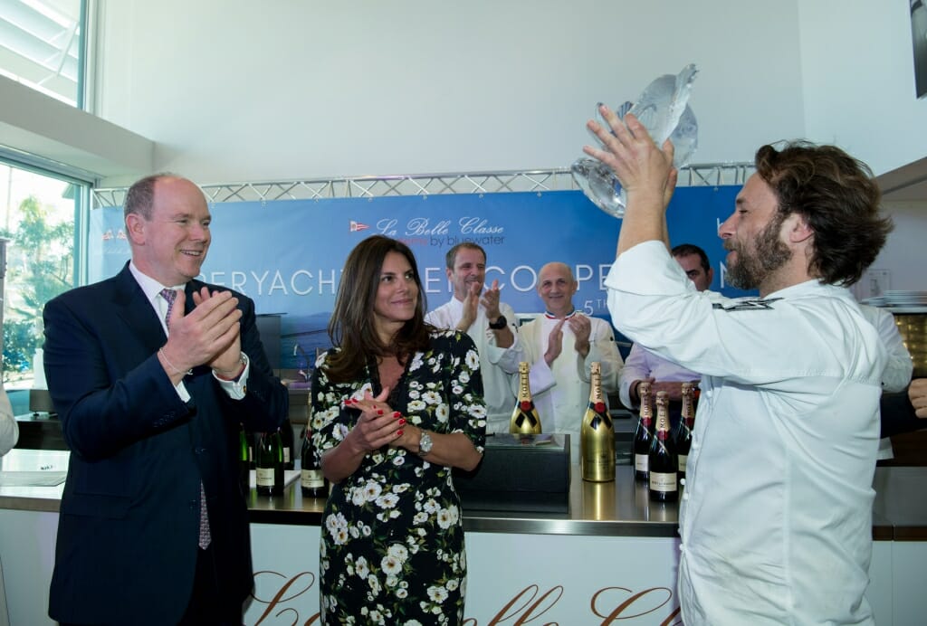 9th Annual Chef Competition Award Ceremony: H.S.H. Prince Albert II of Monaco and the chef Pablo Albuerne, winner of the 2018 edition.