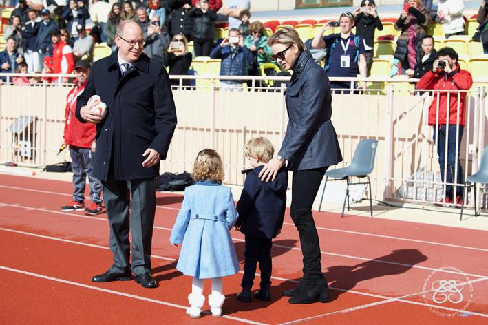 Prince Albert, Princess Charlene and their children Crown Prince Jacques and Princess Gabriela