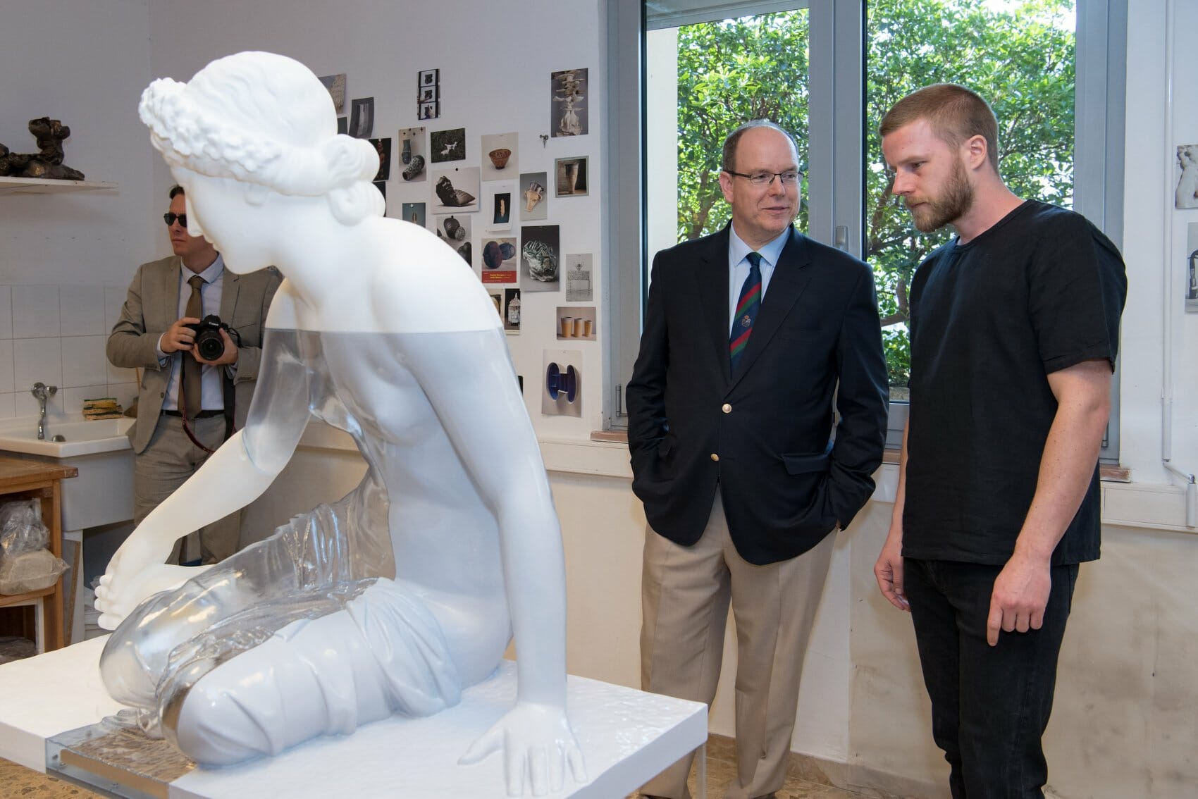 Prince Albert with sculpture inspired by the Nymph Salmacis by Bosio