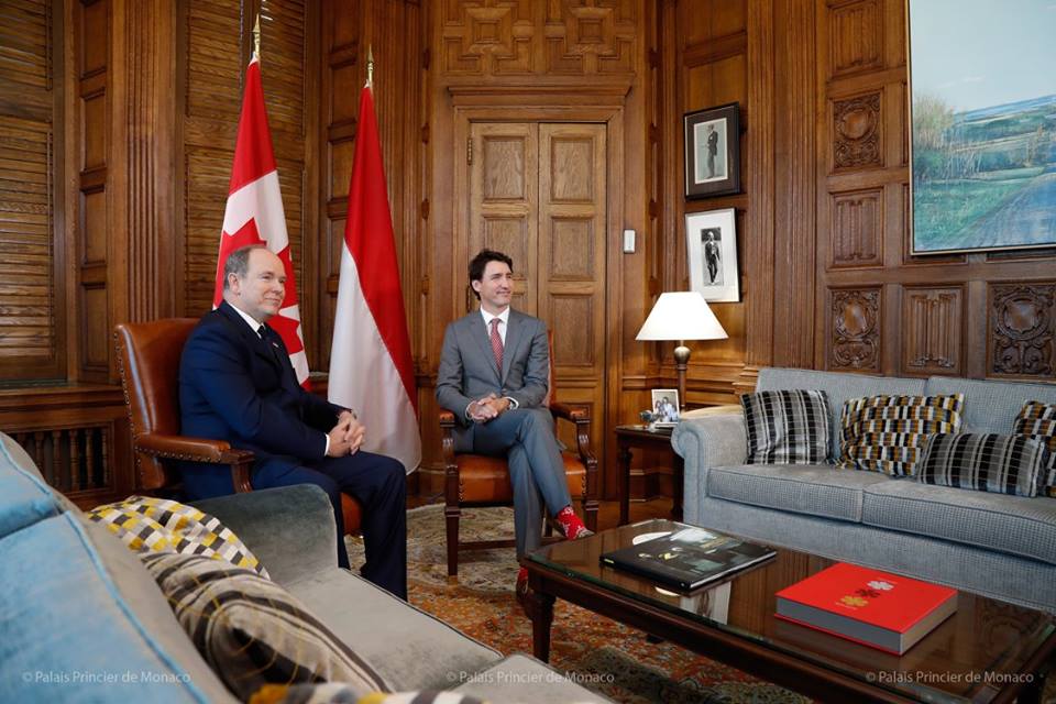 Prince Albert visits Canadian Prime Minister Justin Trudeau