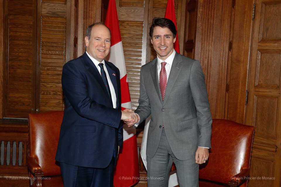 Prince Albert visits Canadian Prime Minister Justin Trudeau