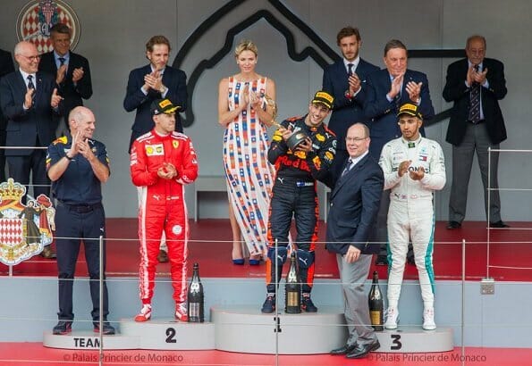 Princess Charlene Prince Albert Grand Prix 2018 Monaco podium