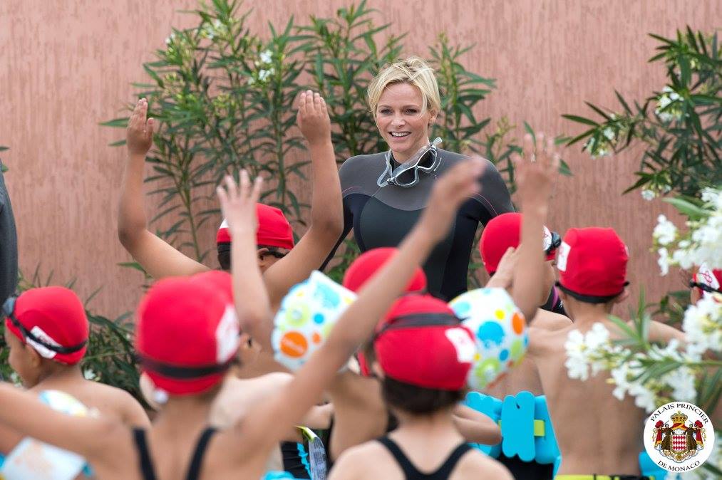 Princess Charlene swimming