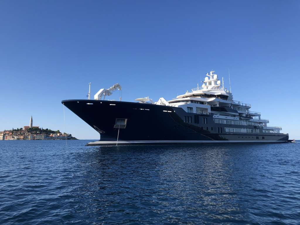 116-metre explorer superyacht Ulysses in Rovinj, Croatia