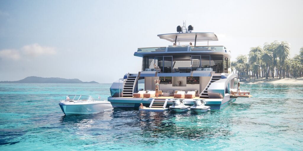 24-metre power catamaran by Lazzara Ombres Architects