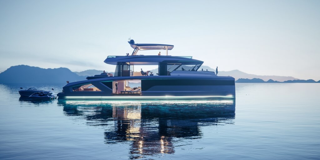 24-metre power catamaran by Lazzara Ombres Architects
