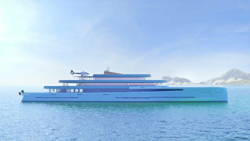 106-meter invisible superyacht concept Mirage