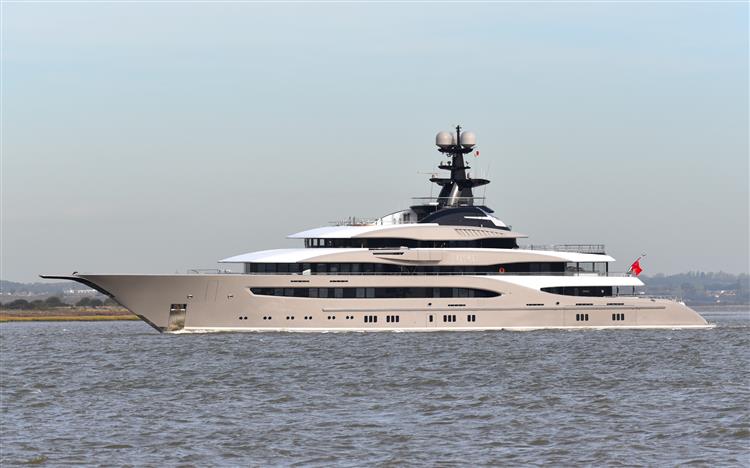 Billionaire's $200-million 95-metre superyacht Kismet spotted on the River Thames