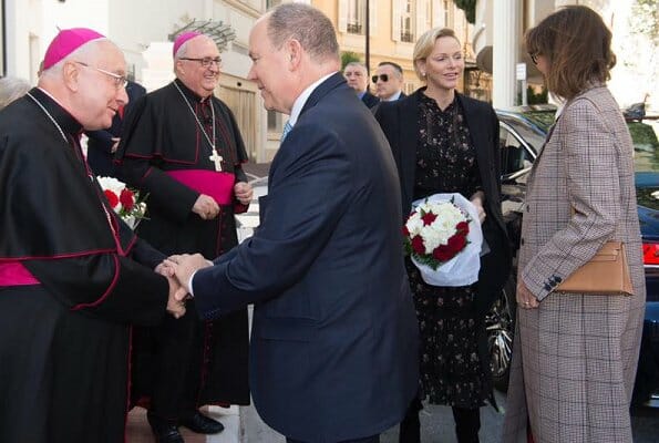 Princess Charlene and Princess Caroline attended the opening of Diocesan House