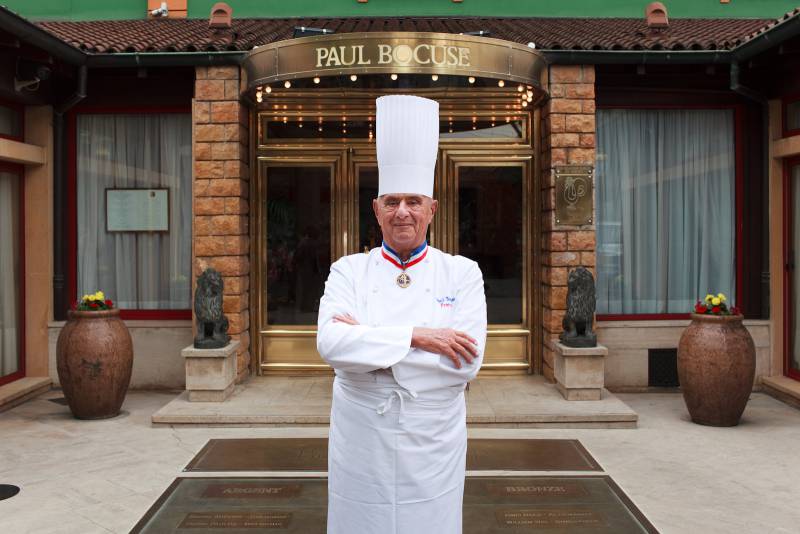 Paul Bocuse outside his restaurant