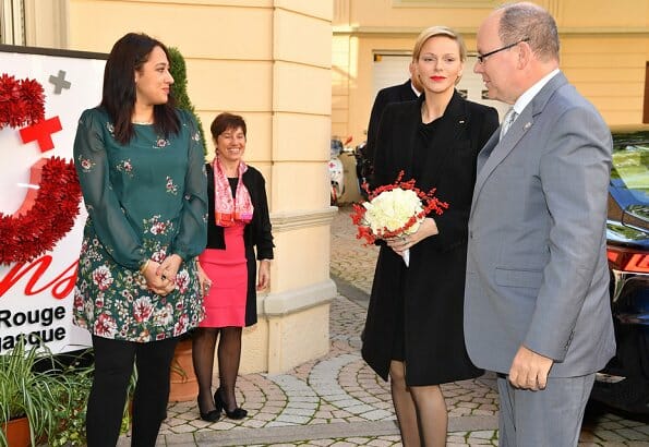 Princess Charlene and Prince Albert visited the Red Cross Centre