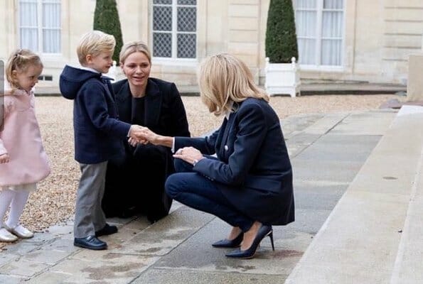 Brigitte Macron hosted Princess Charlene and her twins