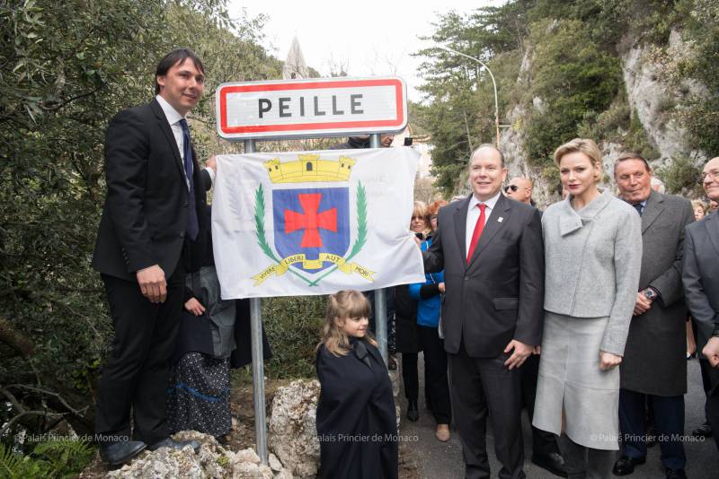 Prince Albert and Princess Charlene Honoured in Peille